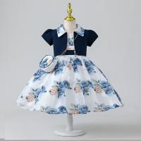 Polyester & Cotton Princess & Ball Gown Girl One-piece Dress Cute dress & coat printed floral PC