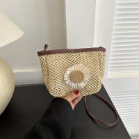 Straw Easy Matching & Weave Crossbody Bag PU Leather floral PC