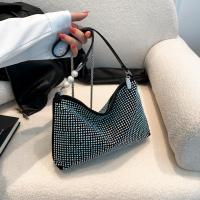 Flannelette & PU Leather Easy Matching Shoulder Bag with rhinestone PC