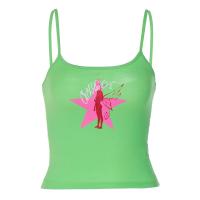 Cotton Crop Top Camisole flexible stretchable green PC