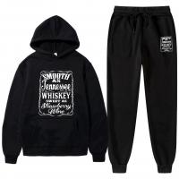 Polyester Women Casual Set fleece & thicken & two piece printed letter Set