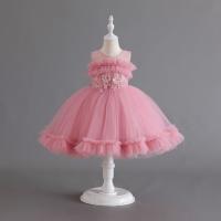 Sequin & Polyester Princess Girl One-piece Dress Cute & breathable Solid PC