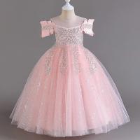 Polyester Ball Gown Girl One-piece Dress Cute patchwork PC