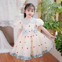 Polyester Ball Gown Girl One-piece Dress Cute fruit pattern champagne PC