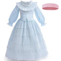 Polyester Princess Girl One-piece Dress light blue PC