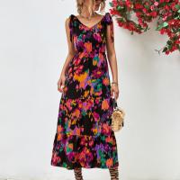 Spandex & Polyester Einteiliges Kleid, Gedruckt, mehr Farben zur Auswahl,  Stück