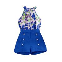 Polyester Slim Girl Clothes Set & two piece tank top & Pants printed Set