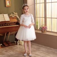 Cotton Princess & High Waist Girl One-piece Dress see through look & large hem design patchwork Solid PC