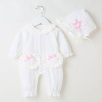 Cotton Slim Crawling Baby Suit & two piece Crawling Baby Suit & Hat patchwork Solid Set