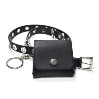 PU Leather Box Bag Waist Pack with chain & detachable black PC