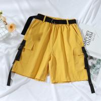 Polyester Slim Shorts with belt & with pocket : PC
