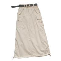 Polyester Slim Maxi Skirt & with pocket : PC