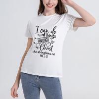 Polyester Vrouwen korte mouw T-shirts Brief meer kleuren naar keuze stuk