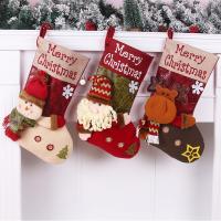 Plush & Adhesive Bonded Fabric Christmas Decoration Stocking for home decoration & christmas design PC