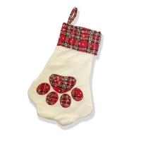 Pluche Kerstdecoratie sokken Plaid gemengde kleuren stuk