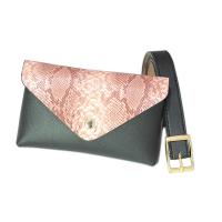 PU Leather Box Bag Waist Pack detachable snakeskin pattern PC