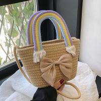 Cotton Cord Easy Matching Woven Tote attached with hanging strap bowknot pattern PC