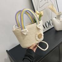 Cotton Cord Easy Matching Woven Tote attached with hanging strap floral PC