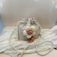 Cotton Cord & Straw Easy Matching & Weave Crossbody Bag floral PC