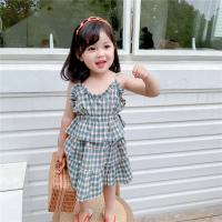 Cotton Girl Two-Piece Dress Set  & breathable skirt patchwork Set