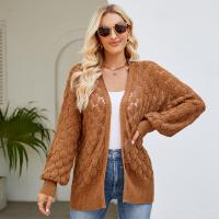 Acrylic Women Cardigan & loose & hollow knitted PC