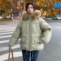 Polyester With Siamese Cap Women Parkas thicken & loose & thermal Solid PC