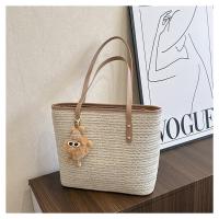 Straw Beach Bag & Easy Matching Woven Shoulder Bag large capacity PU Leather PC