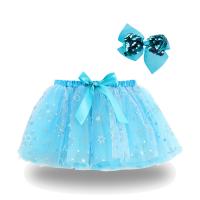 Polyester Ball Gown Girl Skirt with hair accessory & Cute printed PC