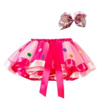Polyester Ball Gown Girl Skirt with hair accessory & Cute printed PC