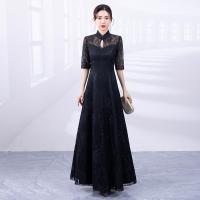 Polyester Slim One-piece Dress black PC