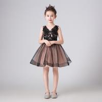Polyester Ball Gown Girl One-piece Dress black PC