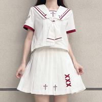 Polyester Vrouwen Sailor Kostuum Witte Instellen