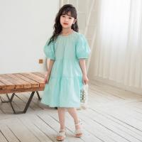 Cotton Princess Girl One-piece Dress & loose patchwork Solid PC