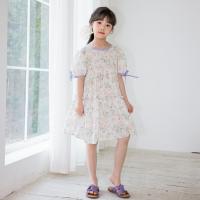 Cotone Dívka Jednodílné šaty Patchwork Třes světle fialová kus