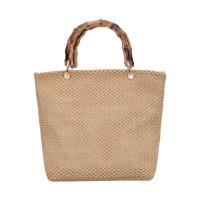 Straw Shoulder Bag large capacity & soft surface Solid PC