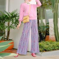 Polyester Women Long Trousers slimming & loose Tie-dye : PC