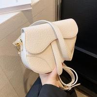 PU Leather Saddle & Easy Matching Shoulder Bag attached with hanging strap Lichee Grain PC
