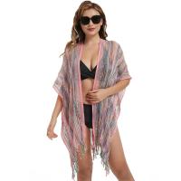 Polyester Swimming Cover Ups see through look & Ultra-Thin & breathable printed striped PC