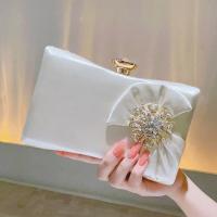 Silk Easy Matching Handbag with rhinestone white PC