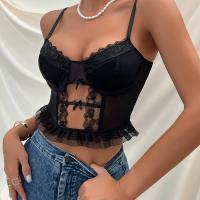 Polyester Camisole see through look & skinny black PC