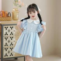 Polyester Princess & A-line Girl One-piece Dress patchwork Solid PC