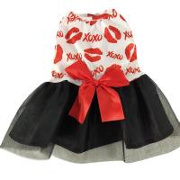 Polyester Vêtements pour chiens de compagnie Imprimé motif de lèvre rouge et noir :XL pièce