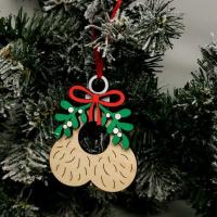 Houten Kerstboom hangende Decoratie stuk