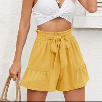 Polyester scallop & High Waist Shorts Solid PC
