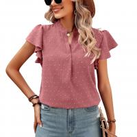 Polyester Soft Women Short Sleeve Shirt & sweat absorption Solid PC