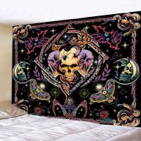 Polyester Easy Matching Tapestry Wall Hanging printed skull pattern black PC