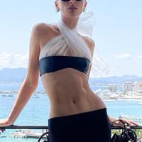 Polyester Tube Top midriff-baring & backless patchwork Solid black PC
