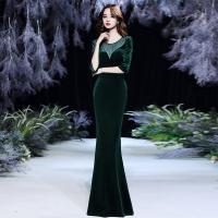 Polyethylene fiber-Ethylene Slim & Mermaid Long Evening Dress patchwork Solid PC