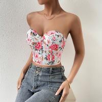 Polyester Tube Top midriff-baring & skinny printed shivering PC