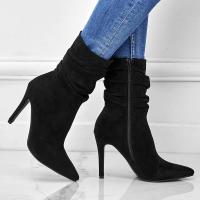 Rubber & PU Leather & Suede Stiletto Boots & thermal Pair